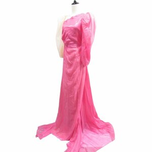  beautiful goods 17SS GUCCI Gucci silk puff sleeve chu-ruasimeto Lee Hem dress long One-piece 40 pink 