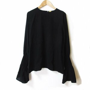 美品 23SS Lisiere リジェール L'Appartement アパルトモン Shirring Blouse 長袖 シャーリングブラウス シャツ ブラック ◆