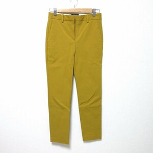 美品 19AW Theory セオリー Recover 2 Tailored Trouser ストレッチ クロップド丈 スリム パンツ スラックス 00サイズ イエロー ◆