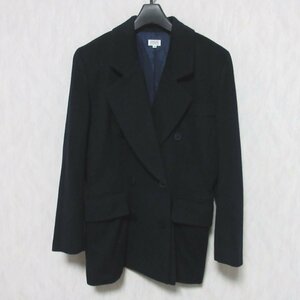 美品 FOXEY BOUTIQUE フォクシー カシミヤ100％ ダブル ジャケット 38 ネイビー ◆