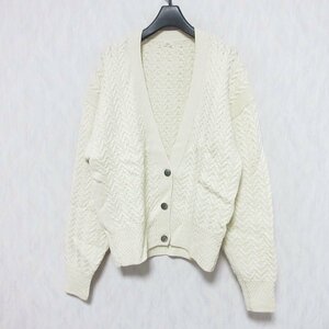 美品 22AW IENA イエナ デザインケーブル ニットカーディガン オーバーサイズ アイボリー ◆