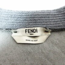 美品 20AW FENDI フェンディ ショート丈 コンシャススリーブ ビスコースカーディガン サイズ38 グレー ◆_画像3