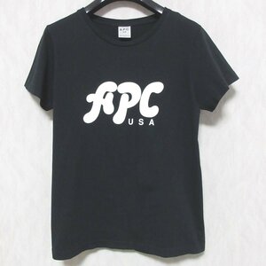  beautiful goods A.P.C. A.P.C. Logo print short sleeves T-shirt cut and sewn S black *