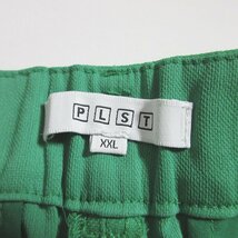 美品 22SS PLST プラステ スティックパンツ スラックス パンツ 大きいサイズ XXL グリーン ◆_画像4