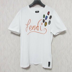 Очищенные красивые товары Fendi Fendi 2021 Модель Noel Fielding логотип с коротким рукавом T -For -Sut -и -сей FY0894 AH13 M White ◆