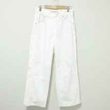 美品 23SS THE SHINZONE ザシンゾーン RANCH PANTS ワイド デニムパンツ ジーンズ 32 ホワイト 043 ◆_画像1