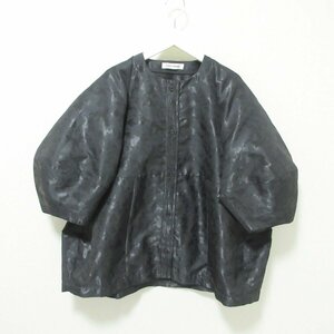 美品 21SS HENRIK VIBSKOV ヘンリックヴィブスコフ 総柄 七分袖 ワイドスリーブ ブラウス シャツ S ブラック 043 ◆