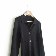 未使用 23AW GRACE CONTINENTAL グレースコンチネンタル 襟付き リブポロニットカーディガン 36 ブラック ◆_画像3