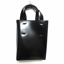 新品同様 MARNI マルニ MUSEO ミュゼオ レザー 2way ナノバッグ ハンドバッグ ショルダーバッグ オレンジ×ブラック ◆_画像2