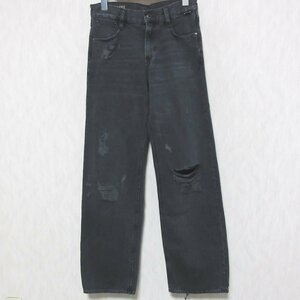 美品 G-STAR RAW ジースターロウ Judee Low Waist Loose Jeans ダメージ加工 ストレート デニムパンツ ジーンズ W24 L30 ダークグレー ◆