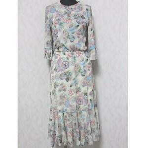 Beauty 23SS Vivi Tam Oriental Flower Pattern Pathere Midi Midi Длина One Power Set платье 38 розовый тип ◆