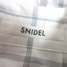 美品 23SS SNIDEL スナイデル ヘムボリュームシャツチュニックワンピース チェック柄 バルーンスリーブ SWFO231137 F ホワイト ◆_画像6