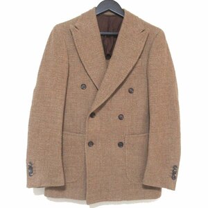 Красота Stile Latino intleratino Camel Hopsack Melange Double Brest Tailard Jacket 42 BEIGEE BEIGE