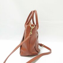 美品 LANVIN en Bleu ランバンオンブルー ベルヴィル レザー 2way ハンドバッグ ショルダーバッグ ブラウン ◆_画像7