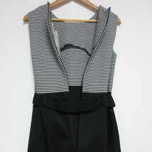 未使用 23AW To b. by agns b. アニエスベー ボーダー ノースリーブ マキシ丈 コンビワンピース 40 ブラック×ホワイト ◆_画像4