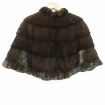 美品 SAINTE LAPINE サントラピーヌ SAGA FURS デミバフミンクファー 毛皮 ショート コート ポンチョ サイズ9 ブラウン_画像2