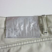 美品 GOLDEN GOOSE ゴールデングース シルバーパッチ ボタンフライ テーパード デニムパンツ ジーンズ G26D004 27インチ オフホワイト ◆_画像3