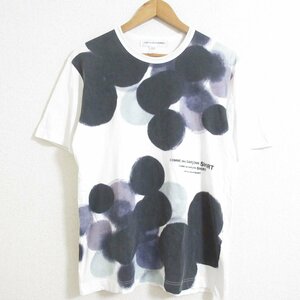 美品 COMME des GARCONS SHIRT コムデギャルソンシャツ ロゴ×グラフィックプリント 半袖 Tシャツ カットソー L ホワイト
