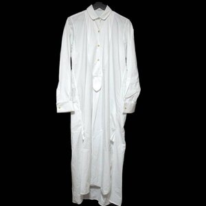 美品 THE ROW ザロウ Cosette ハーフボタン 長袖 ロング マキシ丈 カフス シャツ ドレス ワンピース XSサイズ ホワイト