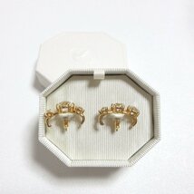 美品 SWAROVSKI スワロフスキー Constella クリスタル ピアス イヤーカフ アクセサリー ゴールド系 ◆_画像1