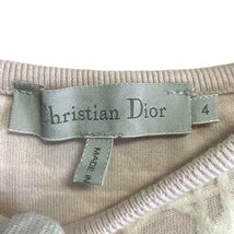 美品 22SS Christian Dior クリスチャンディオール キッズ 子供服 カナージュ ペプラム ニット ワンピース 2SBM13DRSL 4 ピンク×ホワイト_画像4