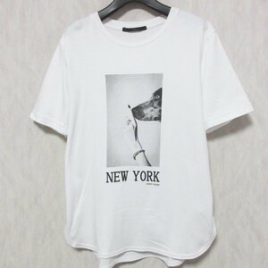 美品 23AW Liesse リエス フォトプリントTシャツ 半袖 クルーネック カットソー A0138UTS266 ホワイト ◆