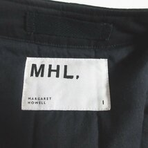 美品 MHL. エムエイチエル マーガレットハウエル DRY COTTON TWILL ライナージャケット ノーカラー ブルゾン 595-8225505 1 ブラック ◆_画像6