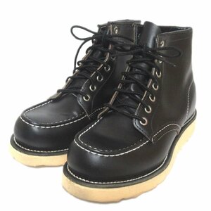 新品同様 RED WING レッドウィング 8130 レザー モックトゥ アイリッシュセッター ショートブーツ 4.5Eサイズ 22.5cm相当 ブラック