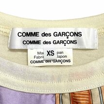 美品 COMME des GARCONS コムコム コムデギャルソン シルク切替 スカーフ柄 長袖 カットソー XS オフホワイト系_画像5
