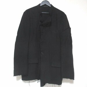 美品 22SS Yohji Yamamoto POUR HOMME ヨウジヤマモトプールオム リバーシブル 重ねST止 レイヤード ジャケット 3サイズ ブラック