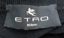 美品 ETRO エトロ シルク100％ スカーフ柄切替 クルーネック 半袖ニット＋長袖ニットカーディガン アンサンブル 46 ブラック×ゴールド_画像3