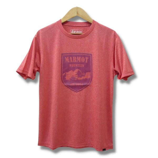 即決☆マーモット エルバード半袖Tシャツ RED/Mサイズ 送料無料 レッド 赤 吸汗・速乾・ドライ 登山 キャンプ クラシック Marmot 