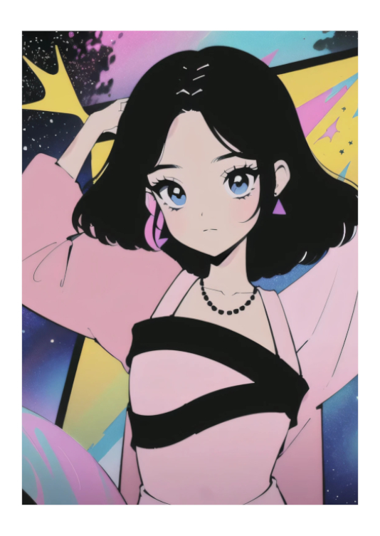 § DISEÑO DE ARTE § MODELO POP Artista Modelo pop Kawaii Anime Art Manga Doujin Hermosa chica Retro Osamu Tezuka Takashi Murakami OP-091, obra de arte, cuadro, otros