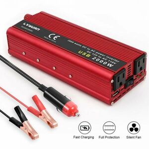 * super-discount price * immediately shipping * free shipping * inverter continuation output 1000W moment maximum 2000W input DC12V output AC100V red in-vehicle charger USB new goods unused 