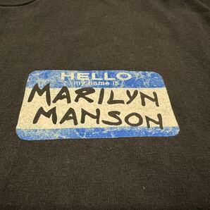 激レア 90s Marilyn Manson Hello My Name Is Tシャツ vintage greatland XL フェードの画像5