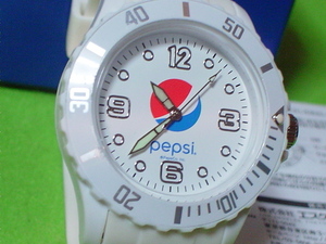  rare article design Novelty -PEPSI wristwatch white case attaching unused goods 