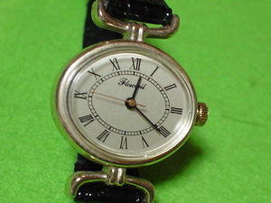  rare article antique hand winding type FLOUVEIL for women wristwatch ellipse type 