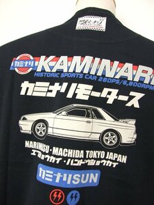 新品 カミナリTシャツ 黒XXL 3l 2xl 雷 GT-R半袖tシャツ カミナリモータース 昭和の名車旧車 エフ商会 KMT-202 カットソー　