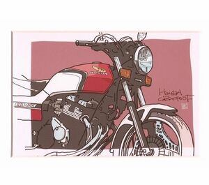 Art hand Auction 新老车名车图形艺术本田 CBX400F 画廊 Shae Showa 怀旧汽车本田摩托车内饰, 艺术品, 绘画, 形象的