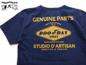 新品 ダルチザン 吊り編みTシャツ 紺M メンズtシャツ STUDIO D' ARTISAN スタジオダルチザン モーターサイクル カットソー 8102A