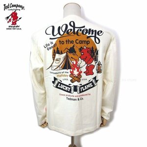 新品 テッドマン TEDMAN ロングTシャツ 白42 L キャンプ エフ商会 343 メンズロンt カットソー