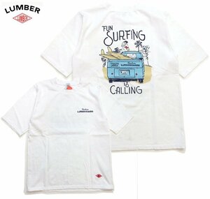 新品 ランバー Tシャツ 白M 海 FUN SURFING 白XL サーフボード LUMBER サーフ半t サーファーtシャツ メンズt カットソー トラック 221366