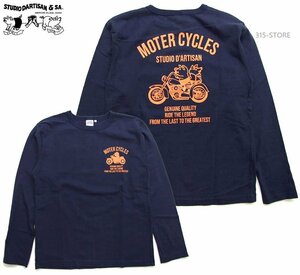 新品 ダルチザン 大きいロングTシャツ 紺3XL 4l モーターサイクル ロンt 日本製 バイカー STUDIO D' ARTISAN ステュディオダルチザ