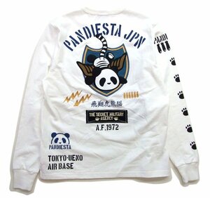 SALE 新品 パンディエスタ 虎熊猫ロンT 白L 新品 PANDIESTA メンズロンt パンダロングTシャツ ミリタリーパンダ カットソー 592857