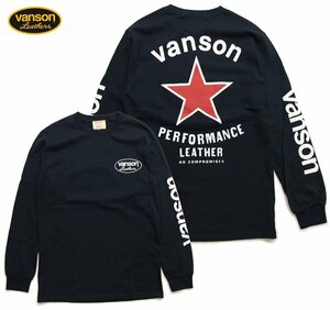 SALE セール 新品 VANSON バンソン ロングTシャツ 黒S 新品 レッドスター ワンスター メンズt ロンt 169 バイカーtシャツ カットソー
