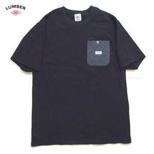 新品 ランバー ポケットTシャツ XL 黒 LUMBER 異素材ポケット カジュアル tシャツ 男女兼用 カットソー 241902