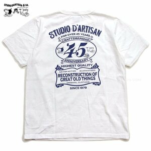 新品 ダルチザン Tシャツ 白M 45周年記念 日本製 メンズtシャツ STUDIO D' ARTISAN カットソー 095 新着