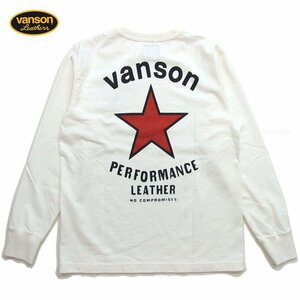 新品 VANSON バンソン ロングTシャツ 白XL 新品 レッドスター ワンスター メンズt ロンt 163 バイカーtシャツ カットソー 新着