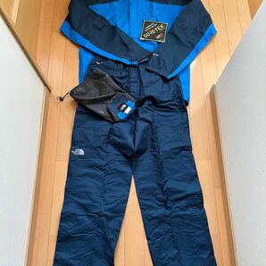 美品ノースフェイス ゴアテックス THE NORTH FACE GORE-TEX レインウェア上下セット　XL ブルー