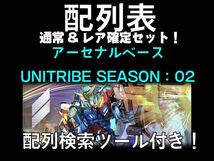 機動戦士ガンダム アーセナルベース UNITRIBE SEASON02 配列表　検索ツール付き　通常排出全パターン＆レア確定排出　クーポン使用用_画像1